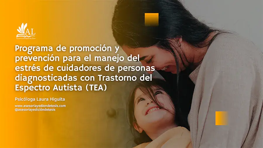 Cuidadora abrazando a un niño con autismo, portada del programa de manejo del estrés